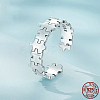 Puzzle 925 Sterling Silver Adjustable Cuff Rings FS-WG2DCD2-01-1