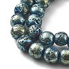 Electroplated Natural Lava Rock Beads Strands G-A251-B01-01B-3