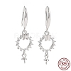 Rhodium Plated 925 Sterling Silver Earring Hooks STER-D035-37P-1