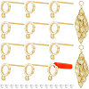 BENECREAT 20Pcs Brass Stud Earring Findings KK-BC0008-36-1