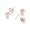 Ion Plating(IP) 304 Stainless Steel Stud Earrings EJEW-L215-57C-RG-2