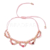 Flower Glass Seed Beads & Natural Agate Beaded Bracelets BJEW-MZ00222-06-3