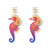 Ocean Acrylic & Alloy Dangle Earrings for Women WG27996-01-1
