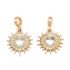 Alloy Crystal Rhinestone European Dangle Charms AL-CBAC2D3-19G-1