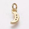 Brass Cubic Zirconia Pendants KK-P134-15G-2