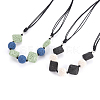 Natural Lava Rock Beaded Necklaces NJEW-I236-06-1