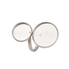 Non-Tarnish 304 Stainless Steel Open Cuff Ring Findings STAS-E124-05N-P-3