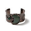 Natural Green Aventurine & Agate Crescent Moon and Sun Open Cuff Bangle G-D468-25R-02-2