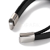 Men's Braided Black PU Leather Cord Multi-Strand Bracelets BJEW-K243-03P-4