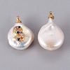 Natural Cultured Freshwater Pearl Pendants PEAR-F008-32G-S-2