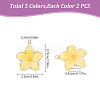 10Pcs 5 Colors Rack Plating Alloy Enamel Pendants ENAM-YW0004-73-3