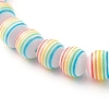Stripe Resin Rondelle Beads Stretch Bracelets for Parent and Kid BJEW-JB06635-11