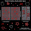 6 Sheets 3 Styles Acrylic Rhinestone Face Body Stickers AJEW-SP0002-68C-2