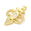 Brass Pendants with Cubic Zirconia KK-D536-02G-2