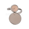 Non-Tarnish 304 Stainless Steel Open Cuff Ring Findings STAS-E124-05J-P-2