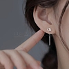 999 Fine Silver Star Ear Threads EJEW-P296-01S-3