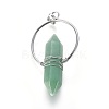 Natural Green Aventurine Wire Wrapped Pointed Big Pendants G-L520-I04-P-2