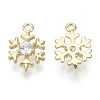 Brass Micro Pave Clear Cubic Zirconia Charms X-KK-S348-527-NF-2