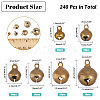 CHGCRAFT 240Pcs 6 Style Brass Pendants KK-CA0002-58-2