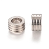 Tarnish Resistant 201 Stainless Steel Grooved Beads STAS-L238-011P-2