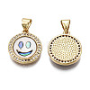 Brass Micro Pave Clear Cubic Zirconia Pendants KK-Q769-024-NF-2