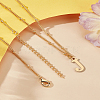 1Pc Brass Chain & 304 Stainless Steel Letter Pendant Necklaces NJEW-LP0001-35J-G-3