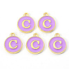 Golden Plated Alloy Enamel Charms X-ENAM-S118-10C-2