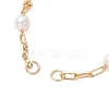 Natural Cultured Freshwater Pearl Beads & Brass Paperclip Chain Bracelet Making AJEW-JB01451-2
