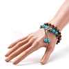 Energy Power Synthetic Turquoise(Dyed) & Non-Magnetic Synthetic Hematite Beads Warp Bracelet for Men Women BJEW-JB06787-3