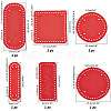   6Pcs 6 Style Flat Round PU Leather Knitting Crochet Bags Nail Bottom Shaper Pad DIY-PH0021-06B-2