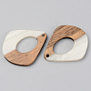 Opaque Resin & Walnut Wood Pendants RESI-S389-016A-C04-2