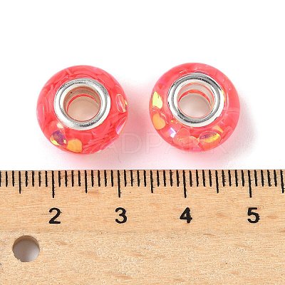 Transparent Resin Rondelle European Beads RESI-S023-08-1