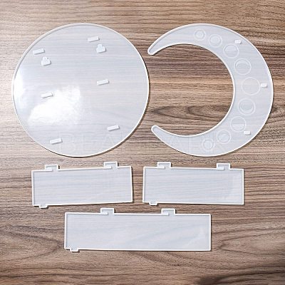 Moon Shape Floating Shelf DIY Silicone Molds Kit DIY-G093-02B-1