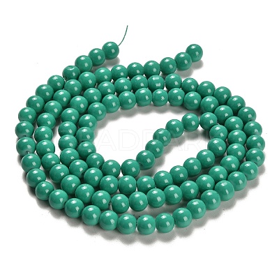 Painted Glass Beads Strands X-DGLA-S071-8mm-B31-1