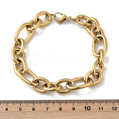 Ion Plating(IP) 304 Stainless Steel Cross Chain Bracelets BJEW-L634-11G-1