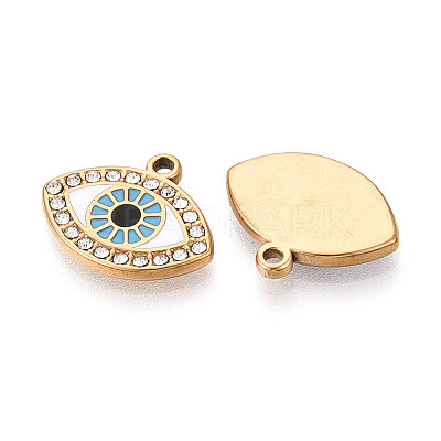304 Stainless Steel Rhinestone Pendants STAS-N110-53A-G-1