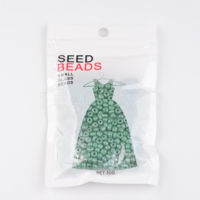 6/0 Opaque Colors Lustered Round Glass Seed Beads X-SEED-A012-4mm-127-1