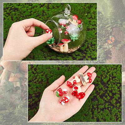 AHADEMAKER 124Pcs 7 Style Mini Resin Figurines DJEW-GA0001-33-1