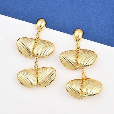 304 Stainless Steel Dangle Stud Earrings EJEW-P325-05B-G-1
