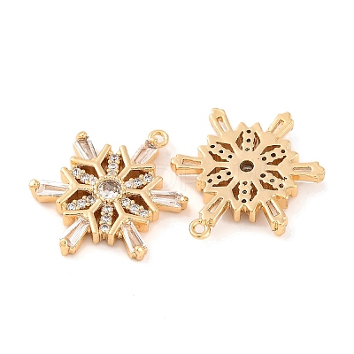 Brass Micro Pave Clear Cubic Zirconia Pendants KK-S389-14G-1