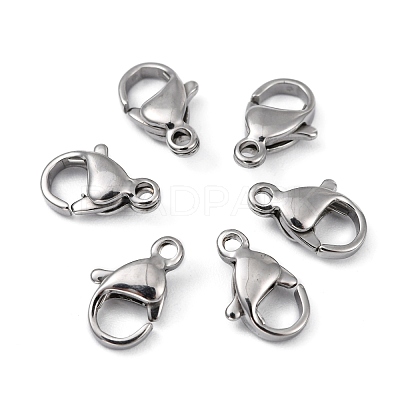 Tarnish Resistant Polished 316 Surgical Stainless Steel Lobster Claw Clasps X-STAS-R072-11A-1