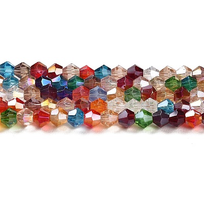 Transparent Electroplate Glass Beads Strands GLAA-F029-4mm-A29-1