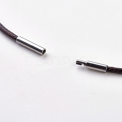 Waxed Cotton Cord Necklace Making MAK-G003-02A-1