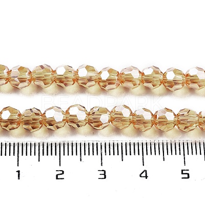 Electroplate Transparent Glass Beads Strands EGLA-A035-T6mm-A17-1