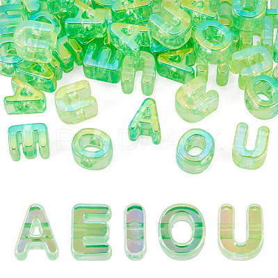 50Pcs 5 Styles UV Plating Rainbow Iridescent Acrylic Beads OACR-TA0004-67D-1