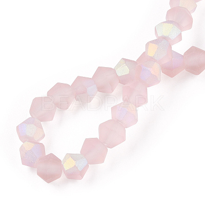 Imitate Austrian Crystal Bicone Frosted Glass Beads Strands EGLA-A039-T2mm-MB26-1