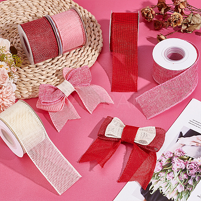 5 Rolls 5 Colors Burlap Lace Rolls OCOR-MA0001-32-1
