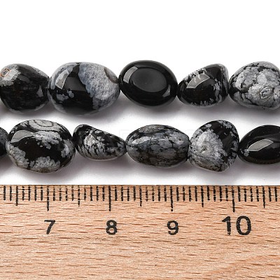 Natural Snowflake Obsidian Beads Strands G-K395-A04-02-1