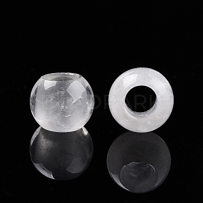Natural Quartz Crystal European Beads G-T092-10mm-24-1