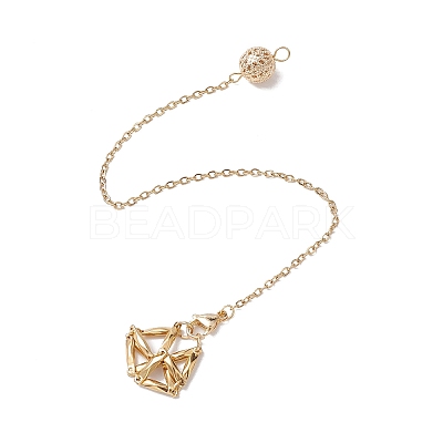 Stainless Steel Braided Chain Macrame Pouch Empty Stone Holder Dowsing Pendulums PALLOY-JF02737-1